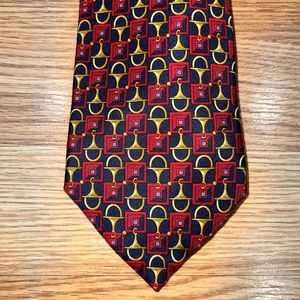 Burberrys 100% silk red on black‎ Necktie